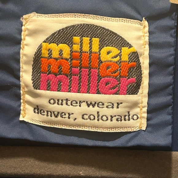 Vintage Miller Outerwear Ski Jacket Goose Down FauxFur Blue Quilted Puffer Sz 42 - Picture 5 of 15